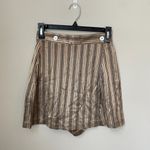 Vintage Judy Knapp California Womens Sz 3 Silky Striped Wrap Skort Bronze Black Gold Photo 2