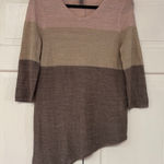 Chico's Chico’s Size 1 Metallic Colorblock Striped Asymmetrical Blouse Chico Size Medium Photo 0