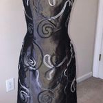 Jessica McClintock Vintage 90’s Pewter Strapless Dress Small or Extra Small Photo 2