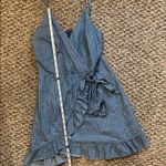 Altar'd State Altar’d State Cotton Pinstripe Faux Wrap Mini Dress, Size Small Photo 4