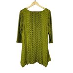 Peck & Peck  Patterned Tunic Top Womens MP Green Black Abstract Quirky Hippie Photo 4