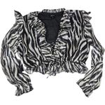 Area Stars Bari‎ Crop Top in Zebra L NWT Black Size L Photo 0