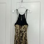 Vintage Nadine Size 9 Gold Sequin Formal Halter Neck Backless Dress Photo 7