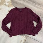 American Eagle  maroon red cable knit pullover sweater Photo 0