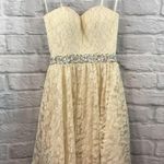 Faviana CREAM STRAPLESS EMBELLISHED SHEATH DRESS Photo 1