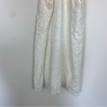 Entro  Eyelet Embroidery Scallop Trim Halter Neck White Dress Size Medium Photo 6