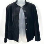 Coldwater Creek  Classic Jacket Black Velvet Button Front Petite 12 P12 Career   Photo 0