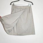 Banana Republic  Cream Pinstripe Wrap Skirt Size 0 Preppy Mini Skirt Photo 3
