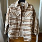 Everlane  the oversized plaid shirt striped jacket size S J1 Photo 5