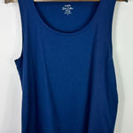 J.Crew  Tank Top L Blue Slub Cotton Minimalist Clean Girl Casual Classic Preppy Photo 0