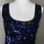 Connected Apparel Black Blue Sleeveless Sequin Shimmer Tank Top Blouse Plus 16 Photo 1