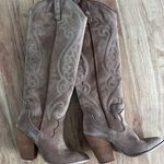 Lasso Chestnut Suede western boots knee high size 5.5 Tan Photo 0