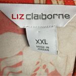 Liz Claiborne burnt orange and tan tropical leaf print blouse top size XXL Photo 6