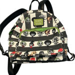 Lounge Fly  Black and White Striped Beetlejuice Beetlejuice Backpack EUC Photo 0