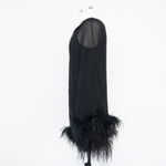 Betsy and Adam . Feather Trim Single Long Sleeve Cocktail Dress. Photo 4