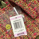 INC International Concepts NWT Cosmopolitan Tweed blazer with Satin Green Bow 6P Pink Photo 9