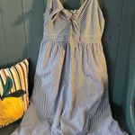 Lulus NWOT Lulu Blue/White Striped Midi Dress, Sz L Photo 0