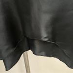 Vintage 90s Black Y2K 100% Silk Asymmetrical Hem Slip Midi Dress Size 10 Photo 3