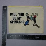Will You Be By Spinach Popeyes Yellow Zipper Canvas Pouch Handmade Makeup Bag Photo 2