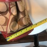 Coach Hampton Signature Logo Canvas Red Leather Shoulder Bag Rare Photo 8