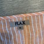 Flax  100% Linen Tank Top Size M Orange Stripe Relaxed Fit Lightweight Summer Photo 1