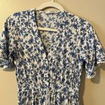 R. Vivimos dress Floral Boho Midi Cottagecore Milkmaid Peasant S Blue Peasant Photo 5