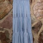Commense Pinstripe Shirred Backless Long Cami Dress size small Blue Photo 3