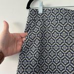 Loft |Black, Blue and White Geometric A-Line Skirt sz 8 Photo 2