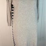 Boden Sweater Dress Striped Knit Casual Long Sleeve Gray Size US 10 Gray Blue Photo 0