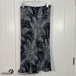 Anthropologie  Size 8 Black, White Floral Print Satin Midi Skirt Photo 9
