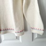 College Point Wintuk Orlon Acrylic Beige Cottagecore Floral Print Cardigan M USA Pink Size M Photo 4