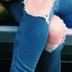 Free People Busted Knee Skinny Jeans Photo 4