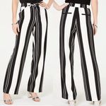 INC International Concepts Pants Nolita Stripe Wide Leg 14 New Black Photo 1