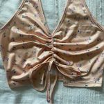 SheIn ditsy floral halter crop tank top pink Photo 1