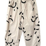 JAPANESE BRAND Smiley Graphic Wide Leg Pant ONE SIZE White Size undefined Photo 0