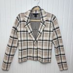 Tahari Neutral -Cream One-Button Plaid Jacket / Blazer Size L Photo 3