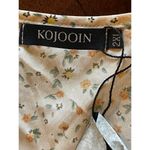 Kojooin Ivory And Orange Floral Print V Neck Tiered Hem‎ Maxi Dress Size 2XL Photo 6