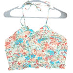 American Eagle NWT  Floral Tie Crop Top Size Medium‎ Photo 0