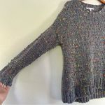 Seven7 🦋  Grey Popcorn Confetti Pom Pol Sweater Small Oversized Colorful Rainbow Photo 1