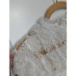 Vintage 70s Victorian Wedding Dress Bridgerton Lace High Neck Illusion Neckline White Size 8 Photo 10