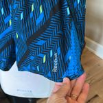 Reebok Colorful Royal Blue Black Print Performance Athletic Shorts Photo 3