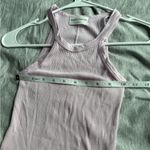 DENIM FORUM Aritzia Tank Top Lavender XS 100% Cotton Stretch Casual Comfort Purple Photo 4