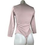 Free People Women's Pink Long Sleeve Square Neck One Piece Thong Bodysuit Top M Photo 1