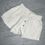 Princess Polly Polly tan / cream draw stuff ruffle flair shorts size 12 stretch waist Photo 0