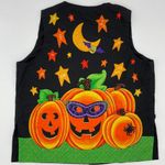 Handmade Halloween Vest Pumpkins Ghost Bat Funny Silly Party Teacher Women Black Photo 1