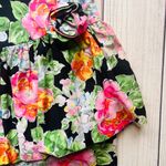 NIKI Vintage 80s Floral Strapless Retro Short Prom Dress Multiple Size M Photo 4