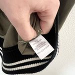 Harlowe $ Graham [Harlowe & Graham] Olive Green Striped Cuff Zip Up Bomber Jacket Size Medium M Photo 9