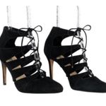 LK Bennett  heels Honor black suede leather point toe caged stiletto pumps 6.5 Photo 0