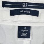 Gap  White Wide Leg Pants Womens Size 12 Regular Cotton Linen Blend Scandi Girl Photo 2