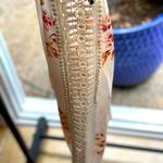 American Rag  CIE Semi Sheer Floral Chiffon Tie-Front Keyhole Lace Sleeve Blouse Photo 4